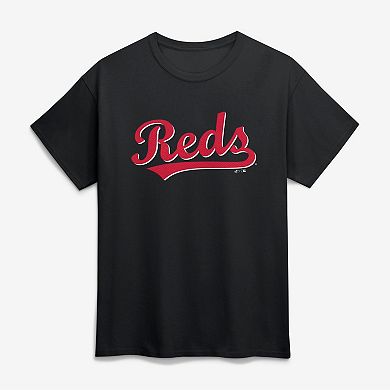 Men's Logo Athletic Black Cincinnati Reds Wordmark T-Shirt