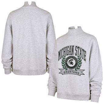 Women's '47 Gray Michigan State Spartans Laurel Arch Mock Neck Sweatshirt