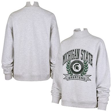 Women's '47 Gray Michigan State Spartans Laurel Arch Mock Neck Sweatshirt