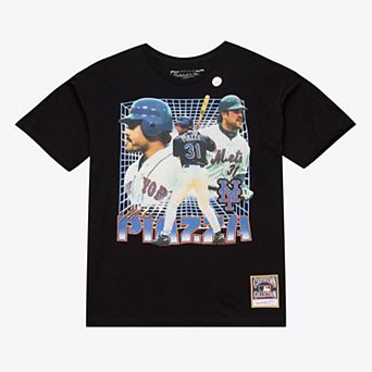 Men's Mitchell & Ness Mike Piazza Black New York Mets Legendary Collage Player T-Shirt
