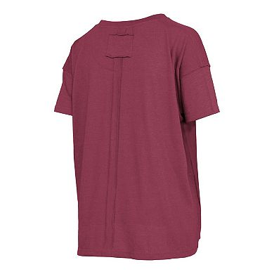 Women's Pressbox Heather Garnet Florida State Seminoles Swirl Script Twisted Team Color Stitched Oversized T-Shirt