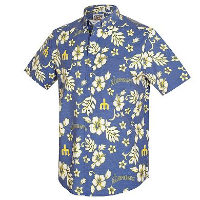 Men's Reyn Spooner Blue Seattle Mariners Cooperstown Kekai Performance Button-Down Top