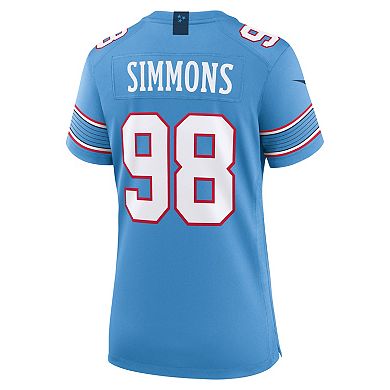 Women's Nike Jeffery Simmons Light Blue Tennessee Titans Game Jersey