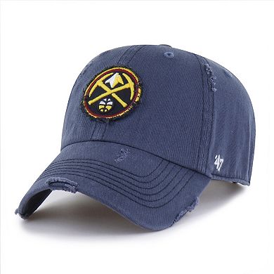 Men's '47 Navy Denver Nuggets Weathered Clean Up Adjustable Hat