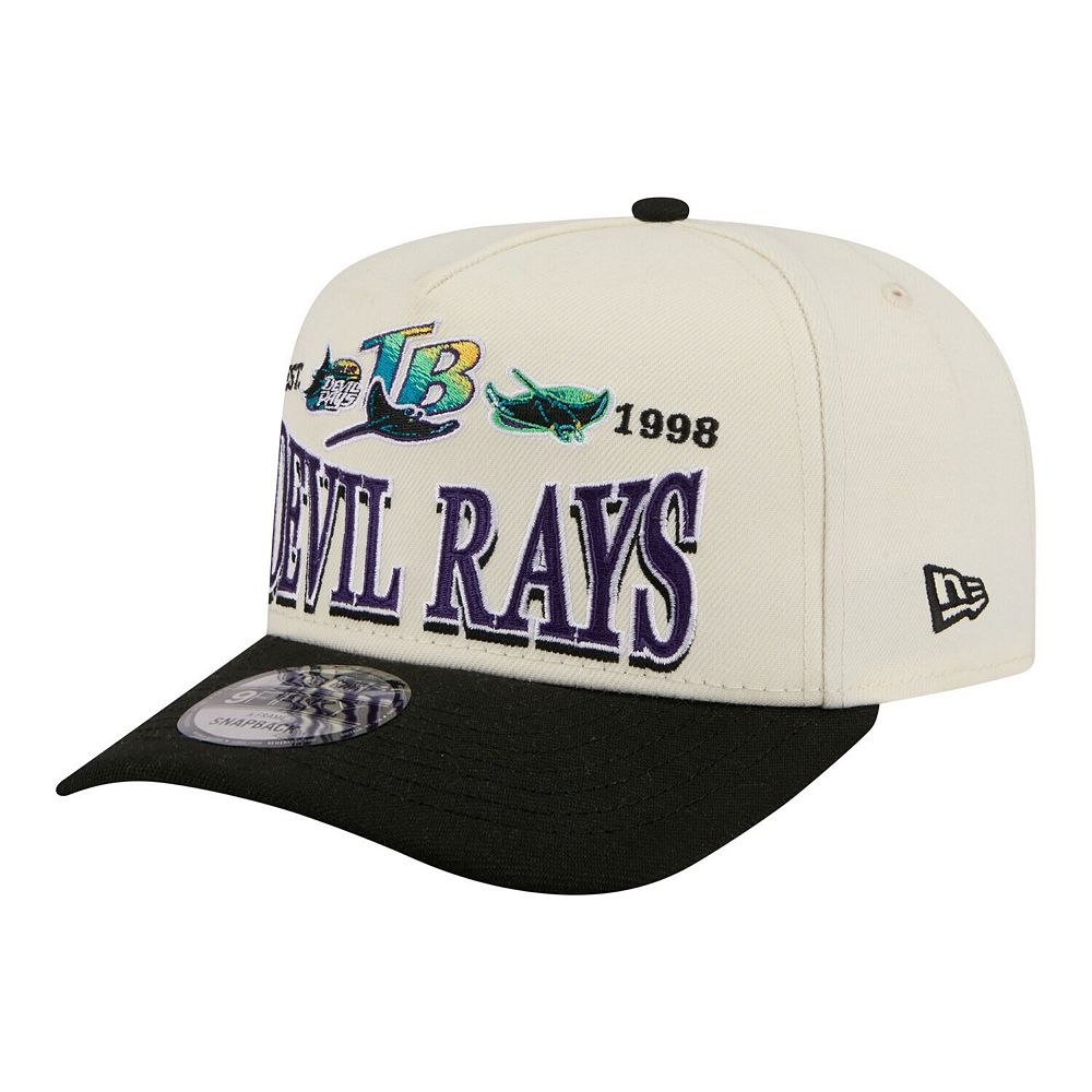 Men's New Era Cream Tampa Bay Rays Throwback Tri-Hit A-Frame 9FIFTY ...