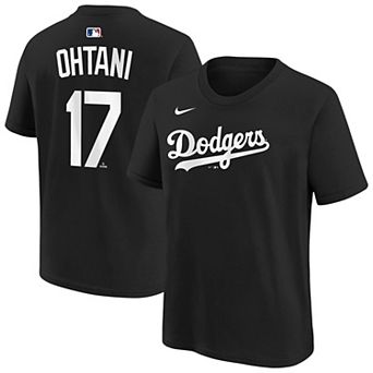 Youth Nike Shohei Ohtani Black Los Angeles Dodgers Name & Number T-Shirt