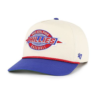 Men's '47 Natural/Royal Philadelphia Phillies Frame Out Hitch Adjustable Hat