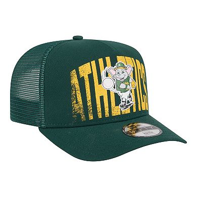 Youth New Era Green Athletics Logo Fade A-Frame 9FIFTY Snapback Hat