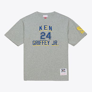 Men's Mitchell & Ness Ken Griffey Jr. Gray Seattle Mariners Player Collection Premium T-Shirt