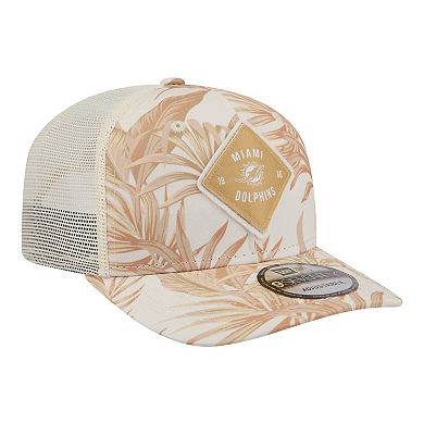 Men's New Era Tan Miami Dolphins Tonal Palm 9SEVENTY Adjustable Trucker Hat