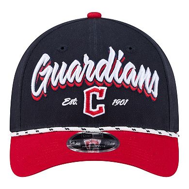 Men's New Era Navy/Red Cleveland Guardians Team Loyal 9FORTY M-Crown Adjustable Hat