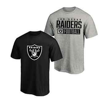 Men's Fanatics Heather Gray/Black Las Vegas Raiders Big & Tall 2-Pack T-Shirt Set