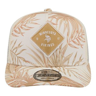 Men's New Era Tan Minnesota Vikings Tonal Palm 9SEVENTY Adjustable Trucker Hat