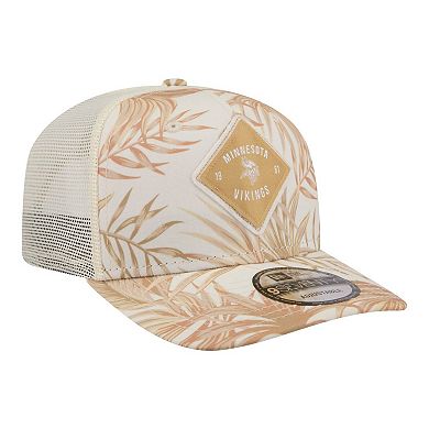 Men's New Era Tan Minnesota Vikings Tonal Palm 9SEVENTY Adjustable Trucker Hat
