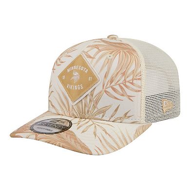 Men's New Era Tan Minnesota Vikings Tonal Palm 9SEVENTY Adjustable Trucker Hat