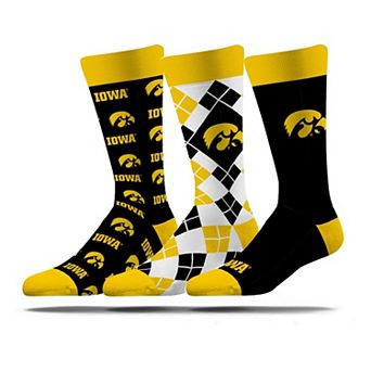 Unisex Strideline Iowa Hawkeyes Business Knit Crew Socks Three-Pack Set