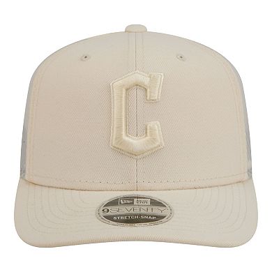 Men's New Era Light Beige Cleveland Guardians Color Pack 9SEVENTY Trucker Adjustable Hat