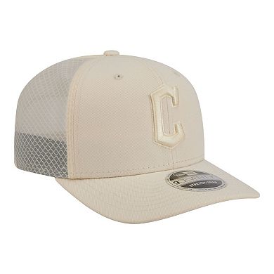 Men's New Era Light Beige Cleveland Guardians Color Pack 9SEVENTY Trucker Adjustable Hat
