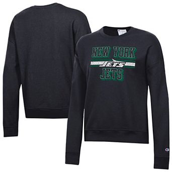Women's Champion Black New York Jets Powerblend Fleece Sweatshirt