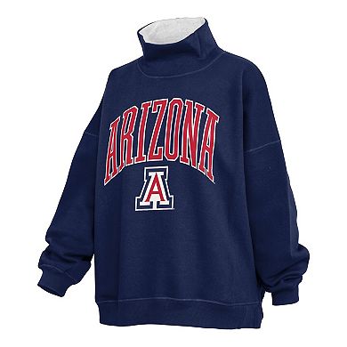 Women's Pressbox Navy Arizona Wildcats Oversized Mock Neck Sweatshirt