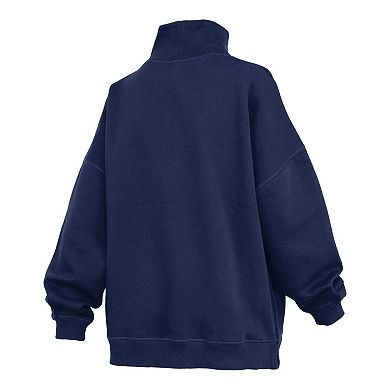 Women's Pressbox Navy Arizona Wildcats Oversized Mock Neck Sweatshirt