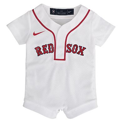 Infant Nike White Boston Red Sox Home Replica Romper Jersey
