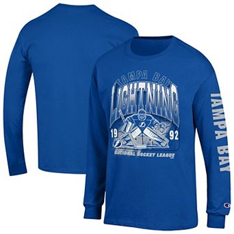 Men's Champion Royal Tampa Bay Lightning Long Sleeve Jersey T-Shirt