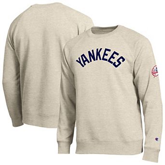 Men's Champion Oatmeal New York Yankees All-Star Soft Felt Sweatshirt