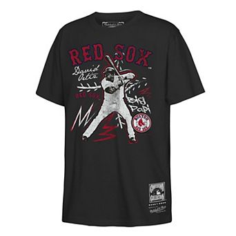 Youth Mitchell & Ness David Ortiz Black Boston Red Sox Chalked Up Player T-Shirt