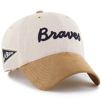 Men's '47 x Stoney Clover Lane Natural/Tan Atlanta Braves Script Charm Clean Up Adjustable Hat