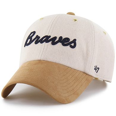 Men's '47 x Stoney Clover Lane Natural/Tan Atlanta Braves Script Charm Clean Up Adjustable Hat