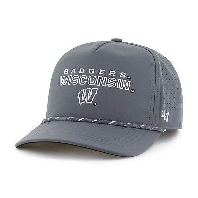Men's '47 Gray Wisconsin Badgers Forward Vent Hitch Rope Adjustable Hat