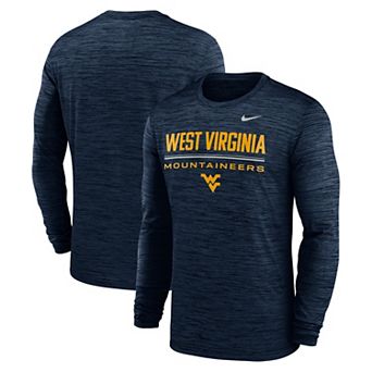 Men's Nike Navy West Virginia Mountaineers Sideline Velocity Dri-FIT Long Sleeve T-Shirt