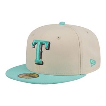 Men's New Era Light Beige/Turquoise Texas Rangers Two-Tone Color Pack 59FIFTY Fitted Hat
