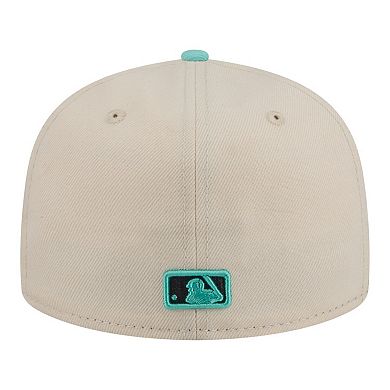 Men's New Era Light Beige/Turquoise Texas Rangers Two-Tone Color Pack 59FIFTY Fitted Hat