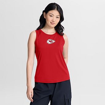 Women's Fanatics Red Kansas City Chiefs Draped Mesh Back Performance​ Tank Top
