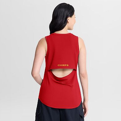 Women's Fanatics Red Kansas City Chiefs Draped Mesh Back Performance Tank Top