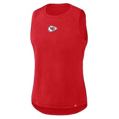 Women's Fanatics Red Kansas City Chiefs Draped Mesh Back Performance Tank Top