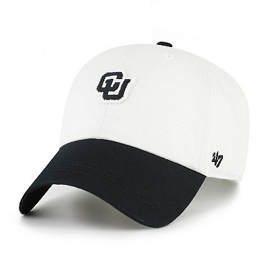Men's '47 White/Black Colorado Buffaloes Contemporary Basics Two Tone Clean Up Adjustable Hat