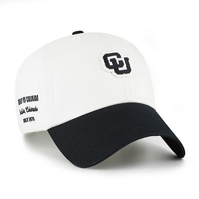 Men's '47 White/Black Colorado Buffaloes Contemporary Basics Two Tone Clean Up Adjustable Hat