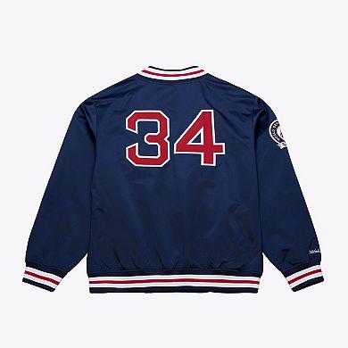 Men's Mitchell & Ness David Ortiz Navy Boston Red Sox Legends Collection Lightweight Satin Full-Snap Jacket