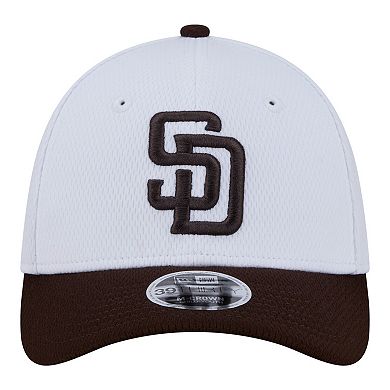 Youth New Era White/Brown San Diego Padres Baseball 39THIRTY M-Crown Flex Hat