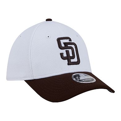 Youth New Era White/Brown San Diego Padres Baseball 39THIRTY M-Crown Flex Hat