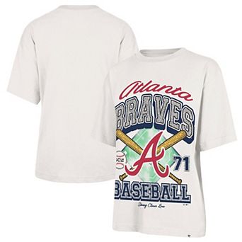Women's '47 x Stoney Clover Lane Sand Atlanta Braves Crossover Base Foundation T-Shirt
