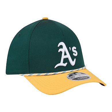 Men's New Era Green/Gold Athletics Rope M-Crown A-Frame 39THIRTY Flex Hat