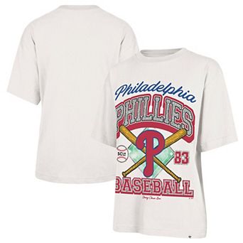 Women's '47 x Stoney Clover Lane Sand Philadelphia Phillies Crossover Base Foundation T-Shirt