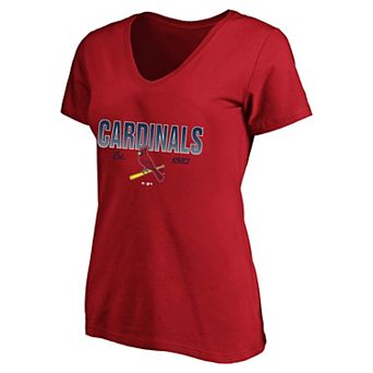 Women's Profile Red St. Louis Cardinals Plus Size Wordmark V-Neck T-Shirt