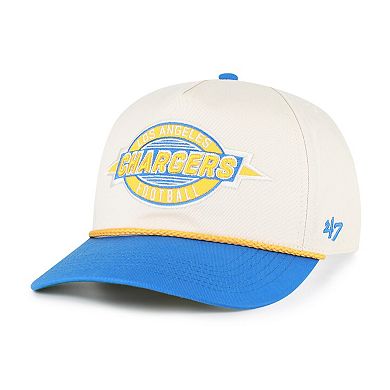 Men's '47 Natural Los Angeles Chargers Frame Out Two Tone Hitch Adjustable Hat
