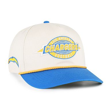 Men's '47 Natural Los Angeles Chargers Frame Out Two Tone Hitch Adjustable Hat
