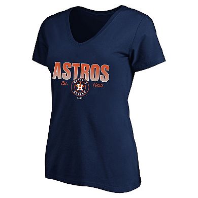 Women's Profile Navy Houston Astros Plus Size Wordmark V-Neck T-Shirt